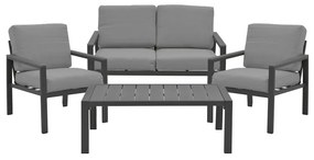 Intrahome Σαλόνι Fashionable Intrahome σετ 4τμχ ύφασμα σε γκρι απόχρωση και αλουμίνιο-plywood σε ανθρακί απόχρωση | SKU: INTRAPA-263111171