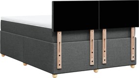 vidaXL Κρεβάτι Boxspring με Στρώμα Σκούρο Γκρι 140x200 εκ Υφασμάτινο