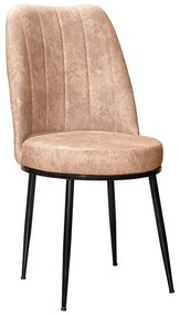 Καρέκλα Farell I pakoworld ύφασμα εκρού antique-μεταλλικό μαύρο πόδι | Συσκευασία 4 τμχ
