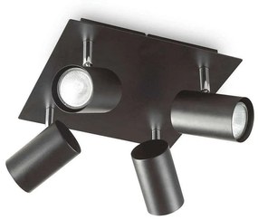 Φωτιστικό Τοίχου-Απλίκα Spot 156781 30,5x13x30,5cm 4xGU10 50W Black Ideal Lux