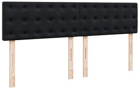 Οθωμανικό κρεβάτι με στρώματα &amp; LEDs Μαύρο 200x200cm Velvet 3312790
