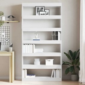 vidaXL Βιβλιοθήκη Λευκό Επεξεργασμένο ξύλο
