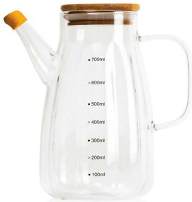 Δοχείο Λαδιού - Ξυδιού 280TMA2018 12x8x17cm 700ml Clear Hermia Γυαλί,Bamboo