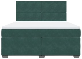 ΚΡΕΒΑΤΙ BOXSPRING ΜΕ ΣΤΡΩΜΑ ΣΚΟΥΡΟ ΠΡΑΣΙΝΟ 180X200ΕΚ. ΒΕΛΟΥΔΙΝΟ 3293275