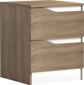 Κομοδίνο Verena pakoworld sonoma-λευκό 40x40x50εκ