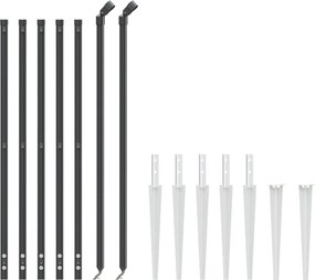 vidaXL Συρματόπλεγμα Περίφραξης Ανθρακί 1 x 10 μ. με Καρφωτές Βάσεις