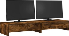 vidaXL Βάση Οθόνης με Συρτάρια Καπνιστή Δρυς 100x27x15εκ Επεξεργ. Ξύλο