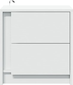 vidaXL Κομοδίνο με Φώτα LED Λευκό από Επεξεργασμένο ξύλο