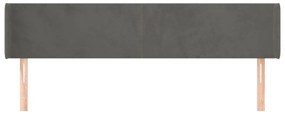 vidaXL Κεφαλάρι με Πτερύγια Σκούρο Γκρι 163x16x78/88 εκ. Βελούδινο