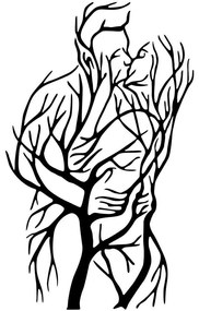 Διακοσμητικό Τοίχου Romance 279ENZ2607 37x58cm Black Wallity Metal