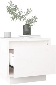 vidaXL Κομοδίνο Λευκό 35 x 34 x 32 εκ. από Μασίφ Ξύλο Πεύκου