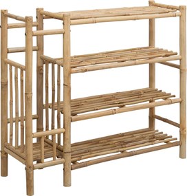 vidaXL Ράφι Παπουτσιών με ράφι Φυσικό 88 x 27 x 80 εκ. Μπαμπού