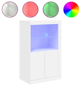 Nτουλάπι Βοηθητικό με Φώτα LED Λευκό από Επεξεργασμένο ξύλο - Λευκό
