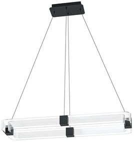 Φωτιστικό Οροφής Mogetonello 39909 100x32x150cm Dim Yes 4800lm 9,8W 3000K Black-Clear Eglo Steel,Plastic