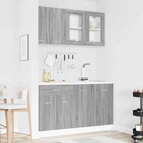 vidaXL Σετ ντουλαπιών κουζίνας 4 pcs Γκρι sonoma 140 x 46 x 81.5 εκ