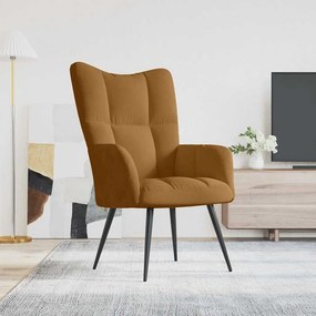 vidaXL Πολυθρόνα Relax Καφέ Βελούδινη