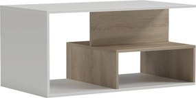 Τραπέζι σαλονιού Kelena pakoworld sonoma-λευκό 90x51x43εκ