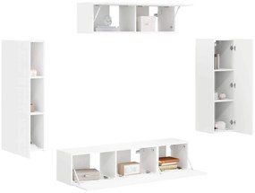 vidaXL Ντουλάπι TV 5 pcs Λευκό