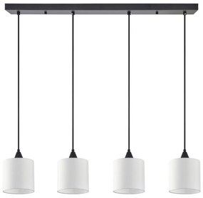 Φωτιστικό Οροφής - Ράγα Adept 77-9021 85x300cm 4xE27 60W Black-White Homelighting Μέταλλο,Ύφασμα