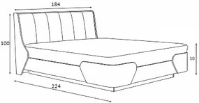 Κρεβάτι ξύλινο με δερμάτινη/ύφασμα CHANCE 180x200 DIOMMI 45-721