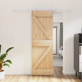 vidaXL Συρόμενη Πόρτα Φυσικό και Λευκό 70 x 210 cm