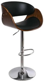 Σκαμπώ Bar JOY Καρυδί/PU Μαύρο 58x51x62/92-83/113cm