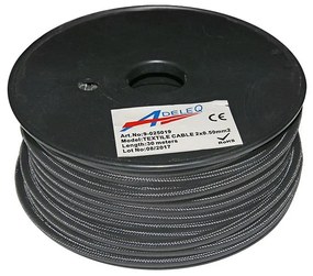 Adeleq Καλώδιο Κορδόνι Διακοσμητικό 2x0.50mm² Τιμή Ανά Μέτρο Γκρι Γραφίτης 9-025019