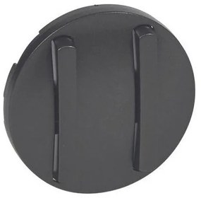 Πλακίδιο Διπλού Διακόπτη Στενό Graphite Celiane 065202 Legrand-65202-Ανθρακί 065202