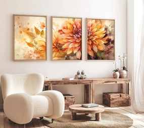 Decorative Framed MDF Painting (3 Pieces) Huhu220 - 50 x 70 Multicolor