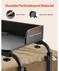 VEVOR Overbed Table Mobile Bed Side Desk 4 Wheels (2 with Brakes) &amp; Power Socket
