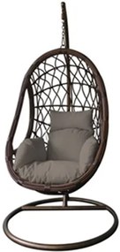 ΚΡΕΜΑΣΤΗ ΠΟΛΥΘΡΟΝΑ ΜΕ ΡΕ RATTAN ΣΚΟΥΡΟ ΓΚΡΙ ME ΒΑΣΗ ΚΑΙ ΙΣΤΟ ΜΕΤΑΛΛΙΚΟ ΣΕ ΑΝΘΡΑΚΙ ΧΡΩΜΑ velco-184-6157