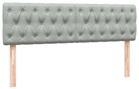 vidaXL Κρεβάτι Boxspring με Στρώμα Ανοιχτό Γκρι 140x210 εκ. Βελούδινο