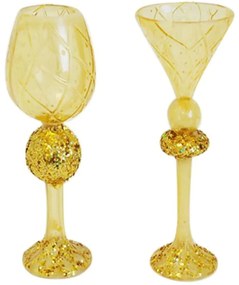 Χριστουγεννιάτικα Στολίδια Ποτήρια (Σετ 2Τμχ) 00.01.1551 Bronze