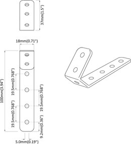 vidaXL Άγκιστρα 2 pcs Μαύρο M5 x 110 mm Σίδερο