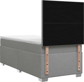 vidaXL Κρεβάτι box spring με στρώμα Ανοιχτό γκρι 100 x 200 cm Ύφασμα
