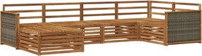 vidaXL Σειρά Καναπέ Εξωτερικού 6 pcs Φυσικό