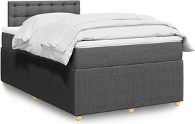 vidaXL Κρεβάτι Boxspring με Στρώμα Σκούρο Γκρι 120x200 εκ. Υφασμάτινο