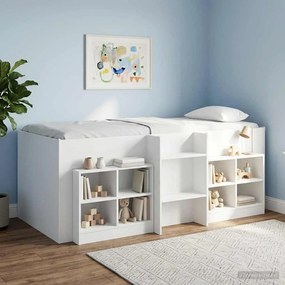 vidaXL Κρεβάτι Υψηλού Στυλ για Παιδιά Λευκό 90 x 190 cm