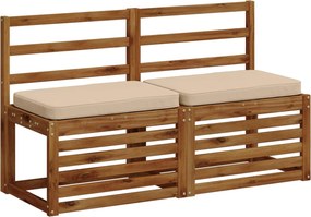 vidaXL Μαξιλάρια Πάγκου 2 Τεμαχίων VUGHT 2 pcs 100% Πολυεστέρας Κρεμ