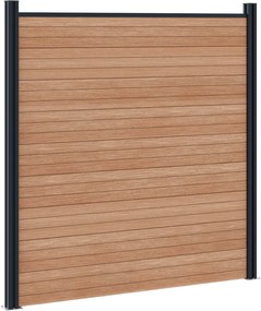 vidaXL Πάνελ Φράχτη 8 pcs WPC και Αλουμίνιο Καφέ