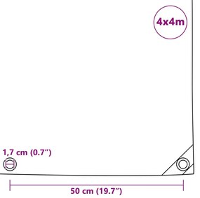 vidaXL Μουσαμάς 650 γρ./μ.² Μπλε 4 x 4 μ.