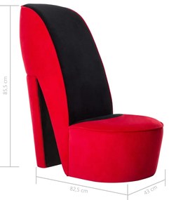 vidaXL Κάθισμα Γόβα Κόκκινο από Βελούδο
