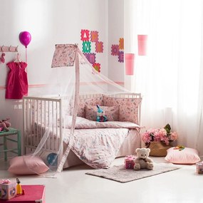 Σεντόνια Βρεφικά Mouse Σετ 3τμχ Pink Vesta Home Cradle 120x165cm 100% Βαμβάκι