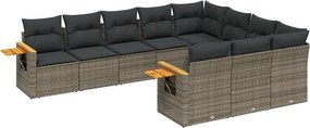 vidaXL Patio Sofa Set 10-θέσια Grey