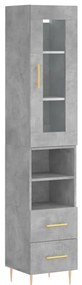 vidaXL Ντουλάπι Γκρι Σκυροδέματος 34,5x34x180 εκ. Επεξεργασμένο Ξύλο