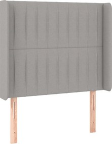 vidaXL Κρεβάτι Boxspring με Στρώμα &amp; LED Αν.Γκρι 100x200εκ. Υφασμάτινο