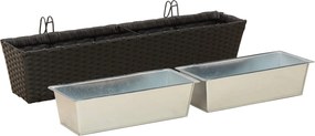 vidaXL Ραφήνα 2 pcs 80 x 17 x 17 εκ Μέταλλο