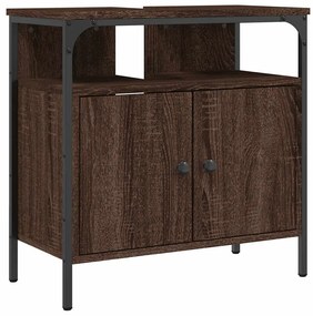 vidaXL Ντουλάπι Νιπτήρα Μπάνιου Καφέ Δρυς 60x30x60 εκ. Επεξ. Ξύλο