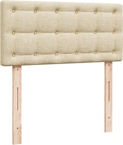 vidaXL Κρεβάτι Boxspring με Στρώμα Κρεμ 80 x 200 εκ. Υφασμάτινο