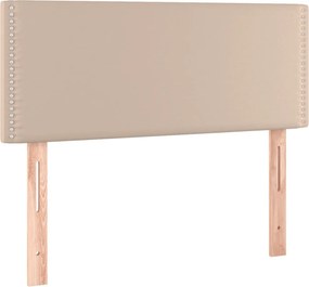 vidaXL Κρεβάτι Boxspring Στρώμα&amp;LED Καπουτσίνο 80x200 εκ. Συνθ. Δέρμα